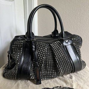 Burberry Prorsum Knight Studded Black Leather Bag Satchel - SEE PICS FOR WEAR